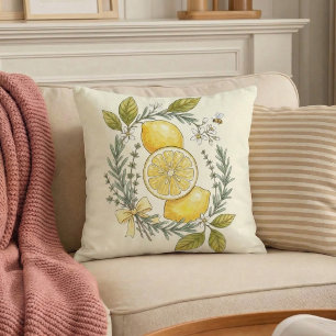 Coussin de jet de jardin botanique d'herbe au citr