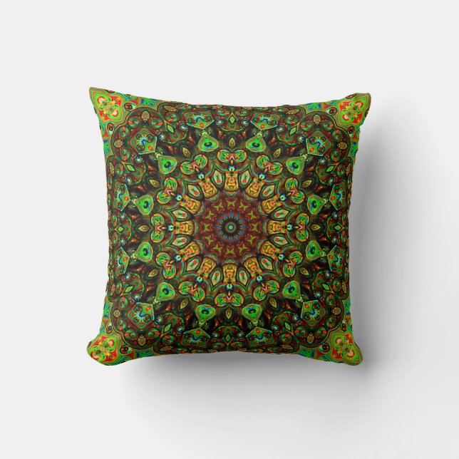 Coussin de jet de mandala de Metalitia (Recto)