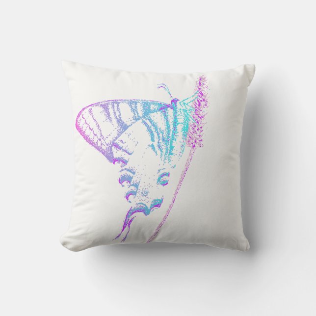 Coussin de jet de papillon dans la sarcelle (Recto)