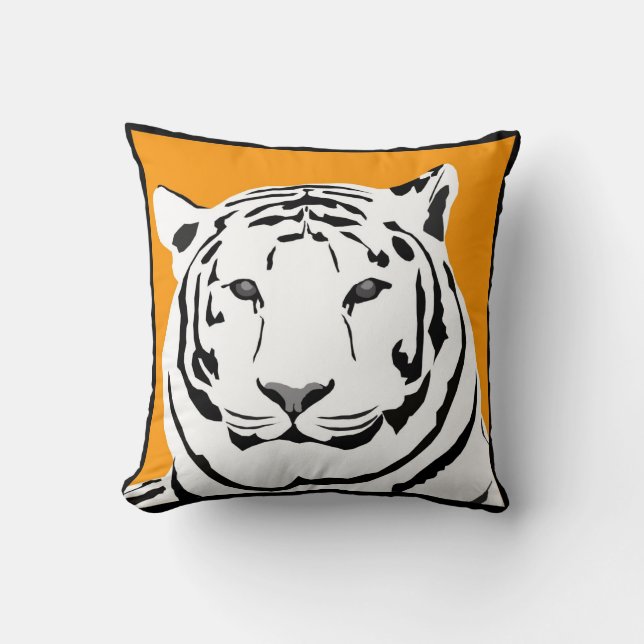 Coussin de jet de tigre de moutarde (Recto)
