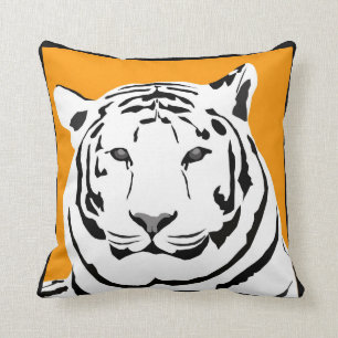 Coussin de jet de tigre de moutarde