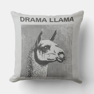 Coussin de jet drôle Lama Drame
