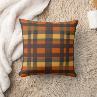 Coussin de jet en flanelle à carreaux automne cosy