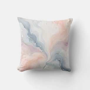 Coussin de jet en pastel doux tourbillon abstrait