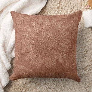 Coussin de jet en velours rose poussiéreux vintage