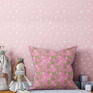 Coussin de jet en watercolor floral rose pour enfa