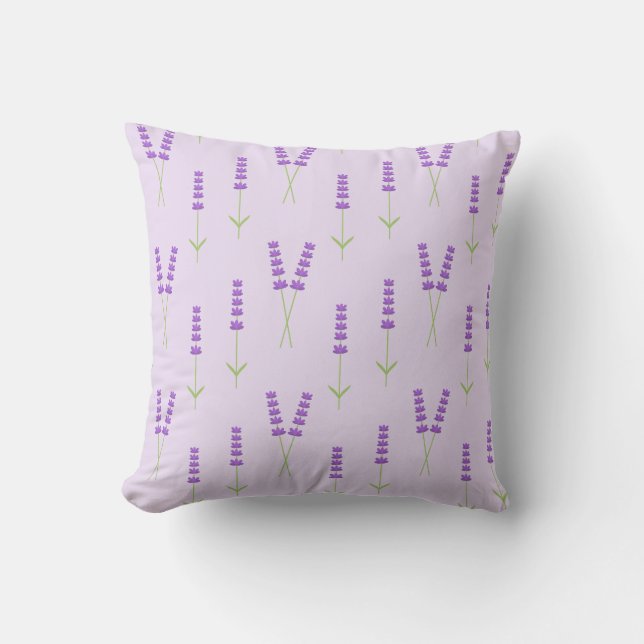 Coussin de jet fleurs de lavande (Recto)
