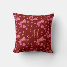Coussin de jet floral aux pétales rougissantes