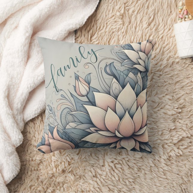 Coussin de jet floral "Famille" (Couverture)
