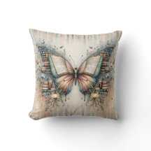 Coussin de jet floral papillon, décoration de nurs