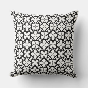 Coussin de jet géométrique à quatre feuilles andal