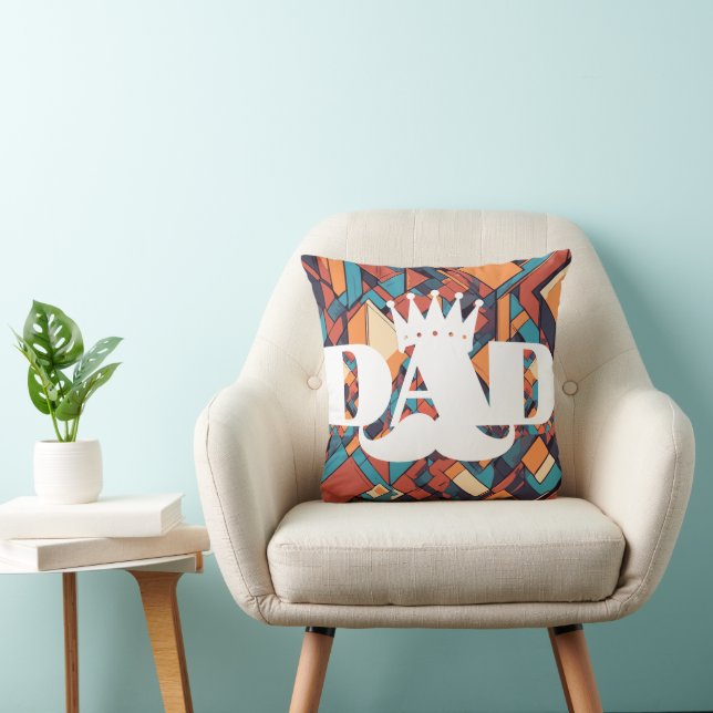 Coussin de jet géométrique abstrait de Dapper Dad (Chaise)