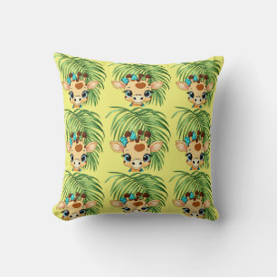 Coussin de jet Girafe dans la Savane