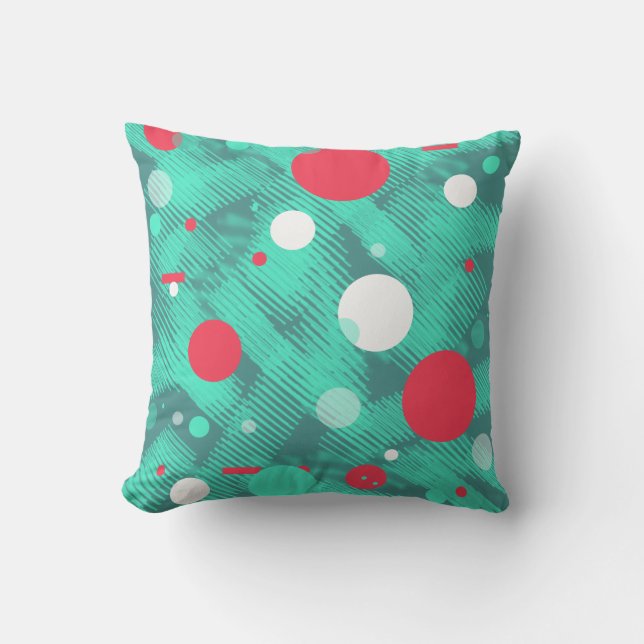 Coussin de jet imprimé vert / turquoise (Recto)