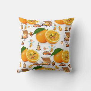 Coussin de jet, Joyeux Anniversaire Gâteau d'Orang