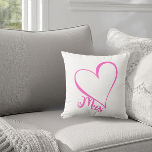 Coussin de jet Mme Cœur Rose