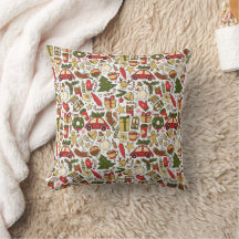 Coussin de jet Noël motif doodle