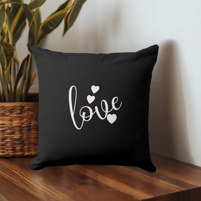 Coussin de jet noir et blanc (Créateur téléchargé)