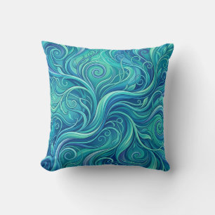Coussin de jet Ocean Blue Vine Tendril