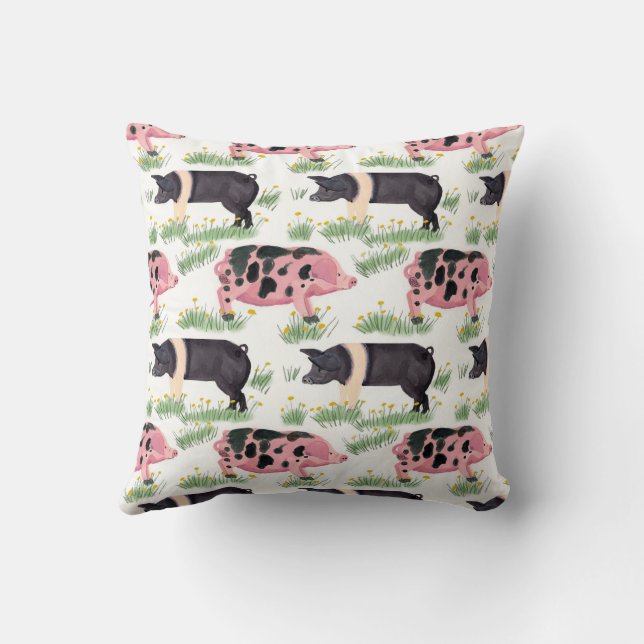Coussin de jet Old Spot PigFarmhouse capricieux (Verso)