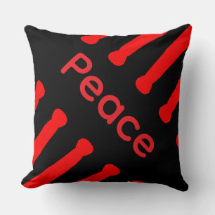Coussin de jet Paix Rouge Noir