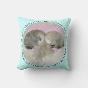 Coussin de jet Pékin - Deux Pékinois S'AIMENT