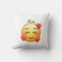 Coussin de jet personnalisé Ava Cœur-Emoji