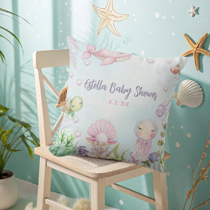 Coussin de jet pour Baby Shower Sous l'océan
