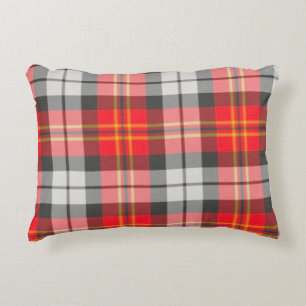 Coussin de jet rustique à carreaux rouge et vert -