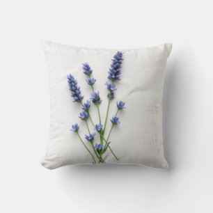 Coussin de jet rustique aquarelle lavande