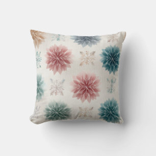 Coussin de jet scandinave pastel flocon de neige f