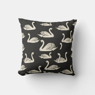 Coussin de jet Swan Safari - Charbon et Noir Maiso