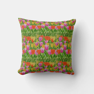 Coussin de jeté à couette de tulipes