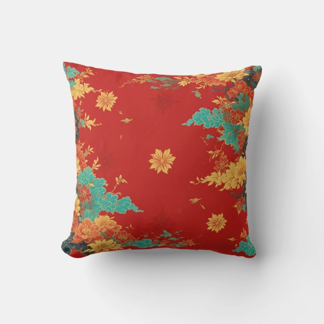 coussin de jeté à fond chinois (Recto)