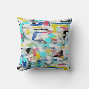 Coussin de jeté d'art abstrait lavé