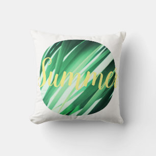 Coussin de jeté en feuilles de palmier vert pâle p