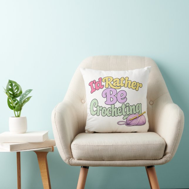 Coussin de jeté pour amoureux de la laine au croch (Chaise)