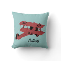 coussin de jeton de chambre pour enfants de biplan