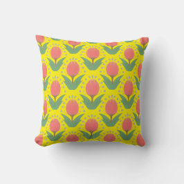 Coussin de jeton joyeux aux tulipes