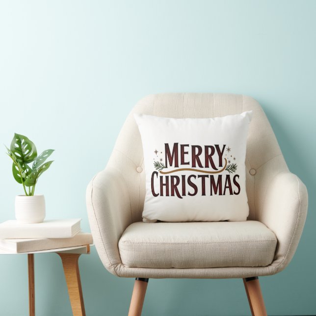 Coussin de joie de Noël rustique (Chaise)