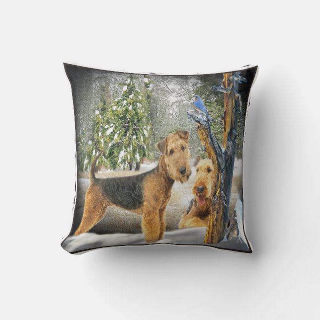 Coussin de jour d'hiver d'Airedale Terrier (Recto)