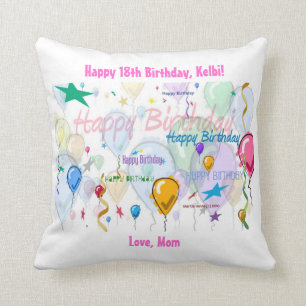 Coussin de joyeux anniversaire (personnalisez)