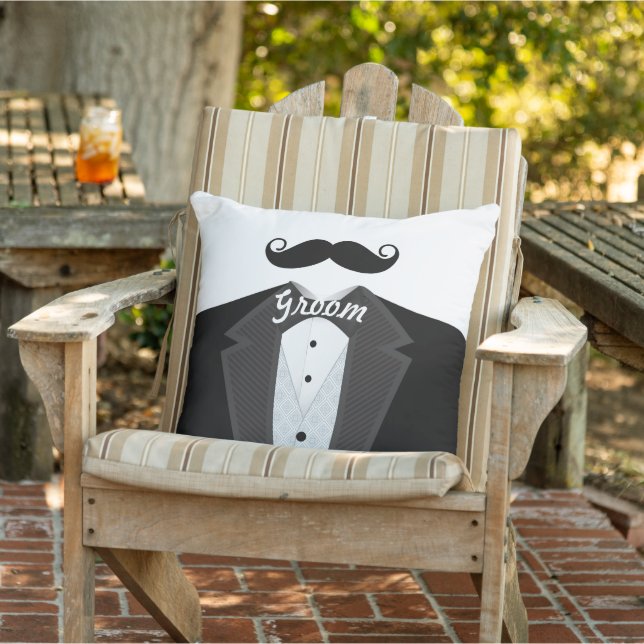 Coussin de la Cravate noire Mustache Tuxedo de Gro (Chaise)