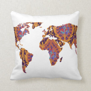 Coussin de la déclaration de la carte mondiale à
