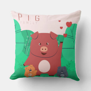 Coussin de la famille de porcs