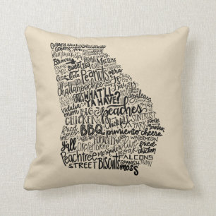 Coussin de la Géorgie - conception de Handlettered