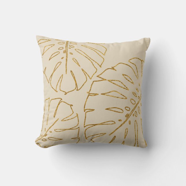 coussin de la Monstère d'or tropicale moderne (Recto)