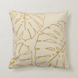 coussin de la Monstère d'or tropicale moderne