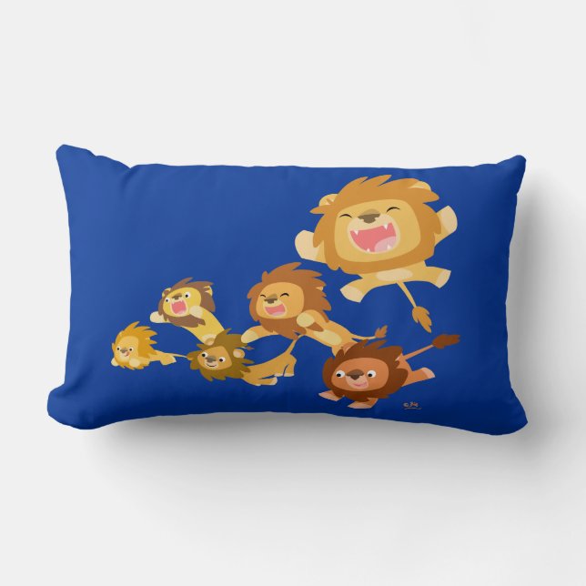Coussin de la parade des Lions en caricature (Recto)