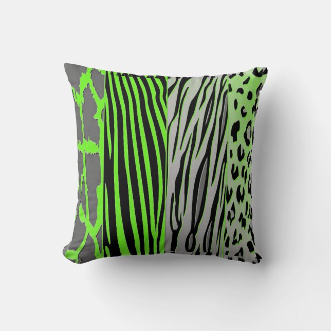 Coussin De La Poster de animal Verte Neon Pour Un  (Recto)